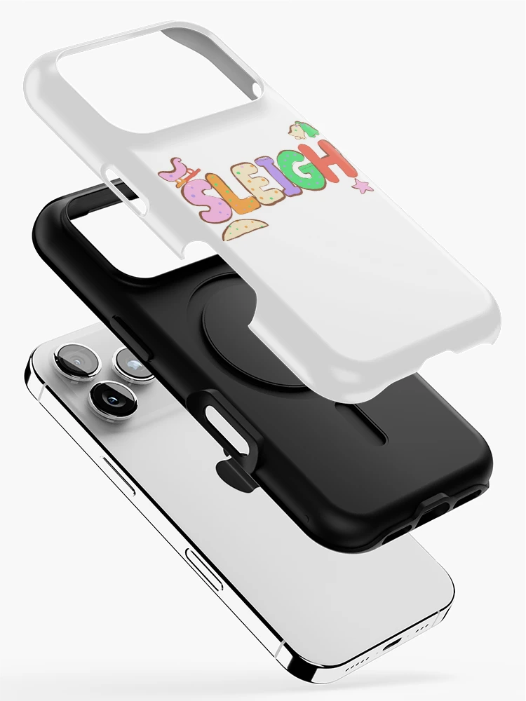 Thumbnail 2 of 4, iPhone Case, Sleigh Ride Lettering - Riso Doodle Print designed and sold by BysonDesigns.