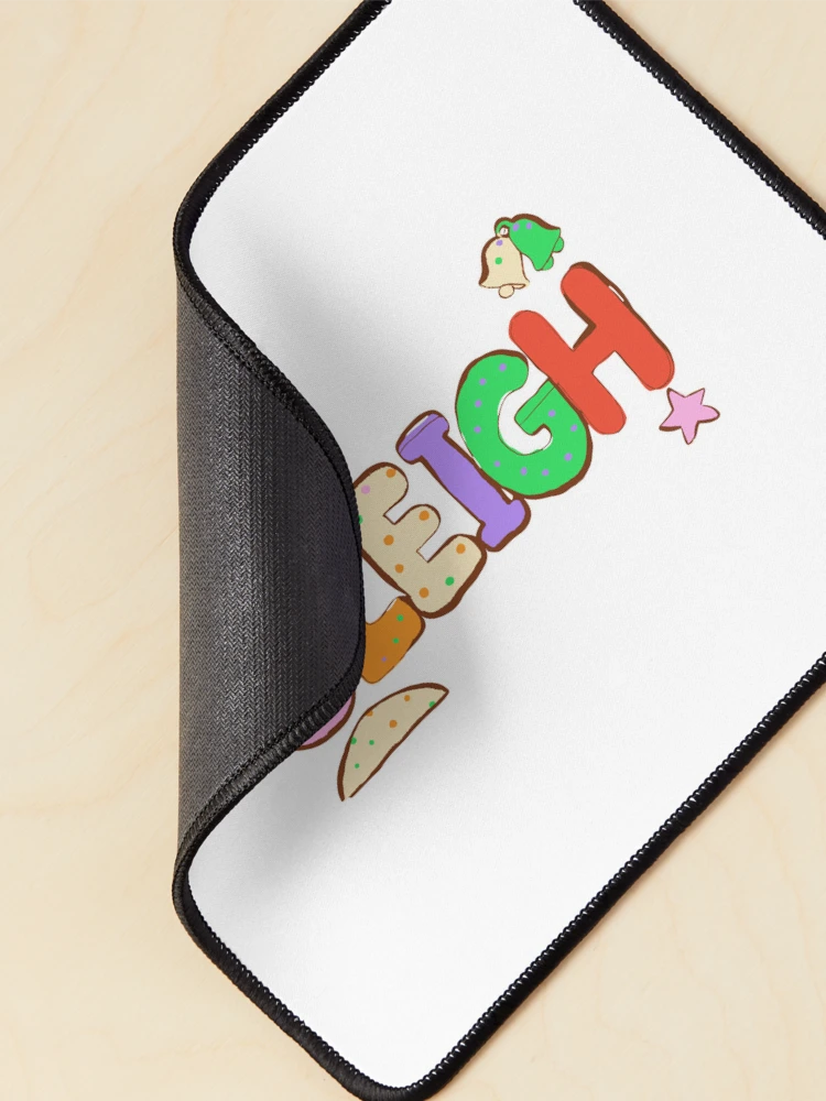 Thumbnail 2 of 5, Mouse Pad, Sleigh Ride Lettering - Riso Doodle Print designed and sold by BysonDesigns.
