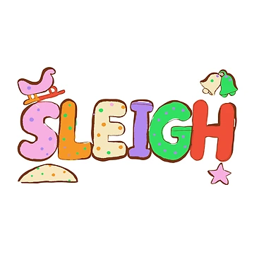 Artwork thumbnail, Sleigh Ride Lettering - Riso Doodle Print by BysonDesigns