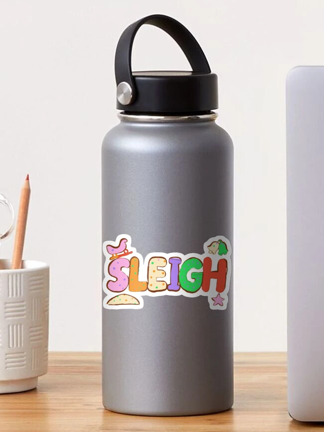 Thumbnail 1 of 3, Sticker, Sleigh Ride Lettering - Riso Doodle Print designed and sold by BysonDesigns.