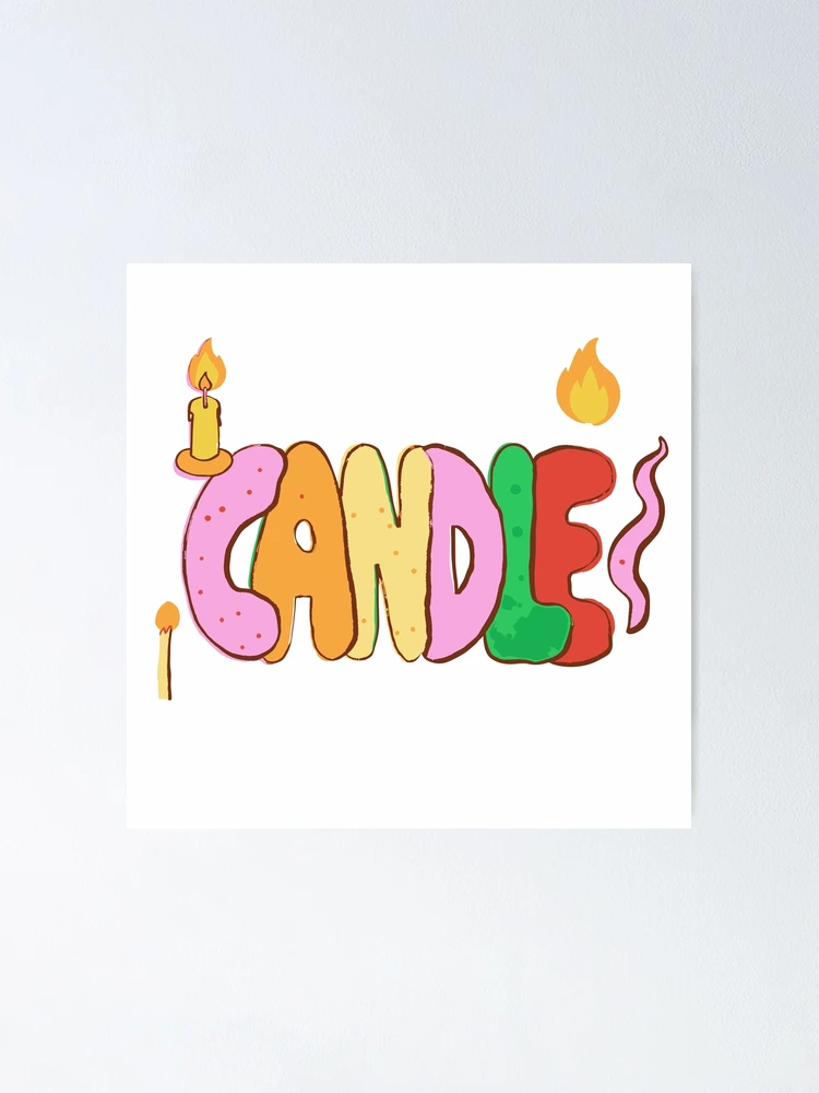 Thumbnail 1 of 3, Poster, Candlelight Lettering - Riso Doodle Print designed and sold by BysonDesigns.