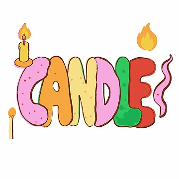 Artwork thumbnail, Candlelight Lettering - Riso Doodle Print by BysonDesigns