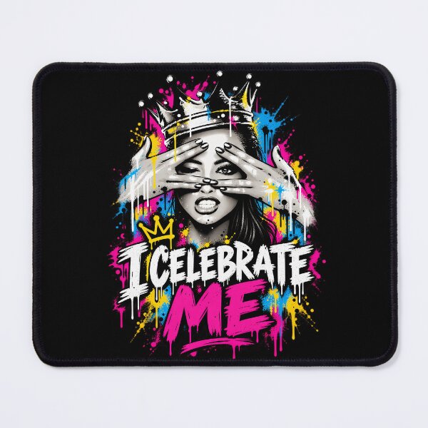 Item preview, I Celebrate Me – Self Love Queen Energy Female Empowerment Pop Art Design designed and sold by PosiMCreations.