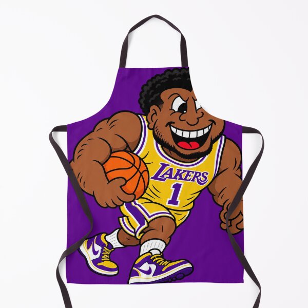 Artikelvorschau, Spieler mit Maskottchenzeichnung der Mighty Lakers entworfen und verkauft von Luke Foran Sports Art.