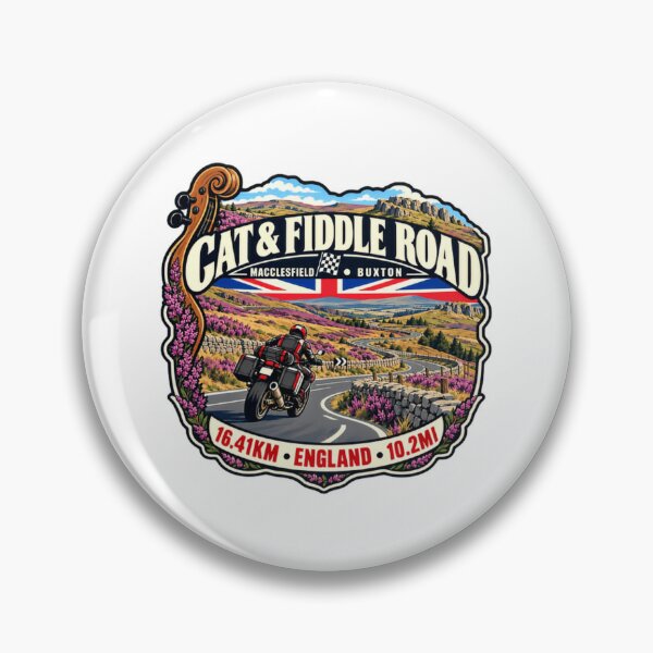 Item preview, Cat & Fiddle Road Macclesfield Buxton England Motorcycling Biker designed and sold by JonesFlora2025.