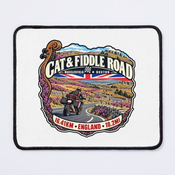 Item preview, Cat & Fiddle Road Macclesfield Buxton England Motorcycling Biker designed and sold by JonesFlora2025.