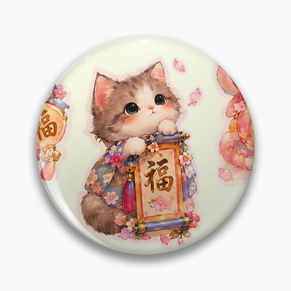 Artikelvorschau, Lucky Kitty 福 – Pastellfarbene Glückskatze süß entworfen und verkauft von sara747.
