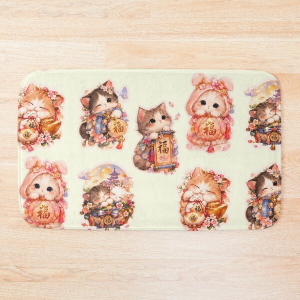 Item preview, Lucky Kitty 福 – Pastel Fortune Cat cute designed and sold by sara747.