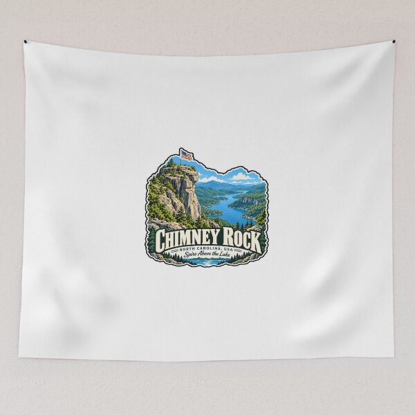 Item preview, Chimney Rock North Carolina USA Spire Above The Lake Landmark Travel Souvenir designed and sold by JonesFlora2025.