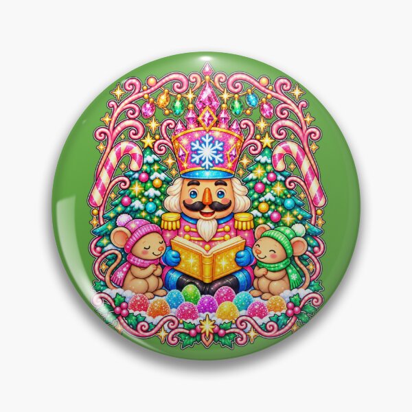 Item preview, Kawaii Christmas Nutcracker Reading Storybook with Cute Mice, Candy Canes and Sparkling Holiday Sweets designed and sold by ALH Apparel.