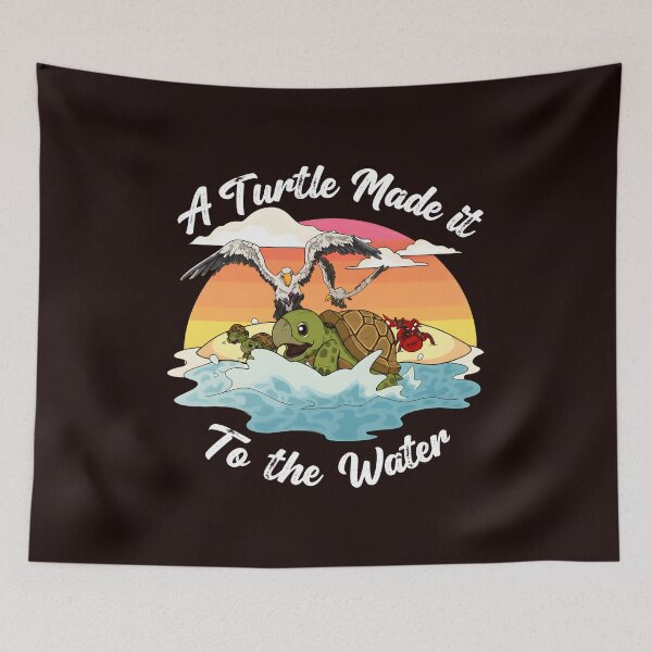 Item preview, A Turtle Made it To the Water Quote Fun Art designed and sold by AXA-Walahada.