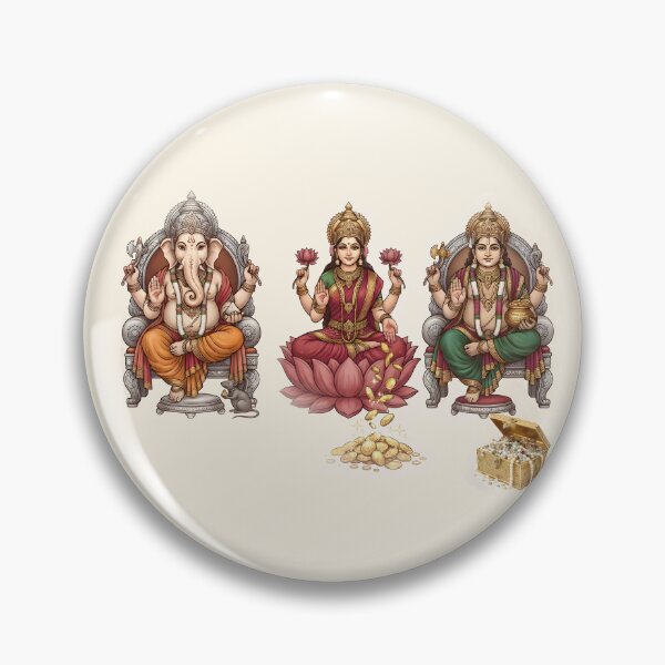 Artikelvorschau, Lakshmi Ganesh Kuber Diwali-Kunst entworfen und verkauft von hutofdesigns.