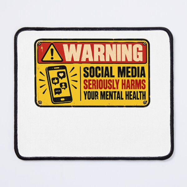 Item preview, Warning Social Media Seriously Harms Your Mental Health Awareness designed and sold by HumansStuck12.