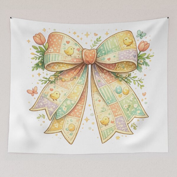 Item preview, Pastel Easter Bow Cute Chicks Eggs Spring Floral Coquette Design designed and sold by inkoutninja.