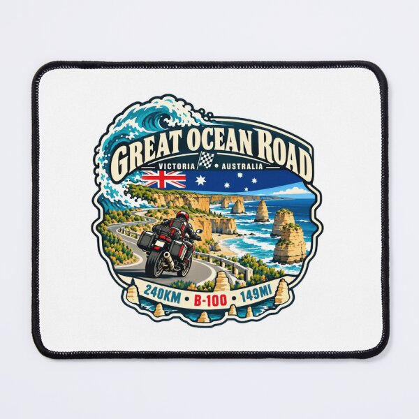 Item preview, Great Ocean Road Victoria Australia 240KM B-100 149MI Motorcycle Travel Road Trip designed and sold by Simsimah26Parks.