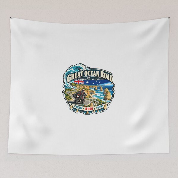Item preview, Great Ocean Road Victoria Australia 240KM B-100 149MI Motorcycle Travel Road Trip designed and sold by Simsimah26Parks.