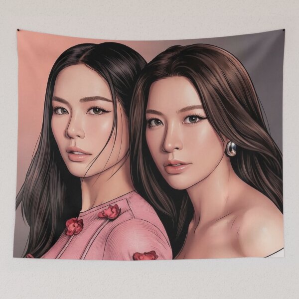 Item preview, BS & PT BinOon Portrait Khom Khlang Sapphic Thai GL Kdrama Actress LGBTQ+ Cartoon Art Wall Decor Comic Print Poster Shirt Cell  designed and sold by Mind Space.
