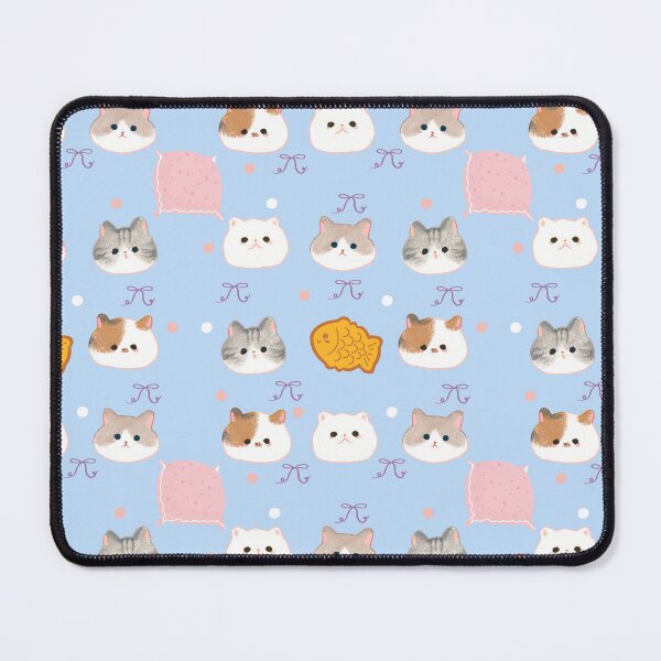 Item preview, Kawaii Cat Pastel Blue Seamless Pattern designed and sold by Flare-shiningray.