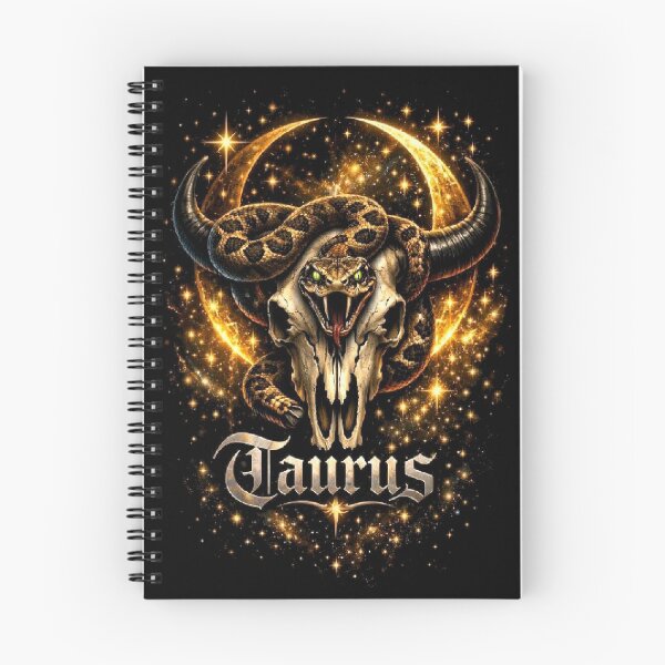 Item preview, Taurus Zodiac - Celestial Bull Skull with Serpent and Gold Moon - Gothic Astrology designed and sold by Kvllo Collective Co..