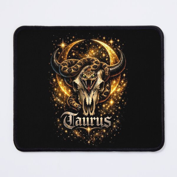 Item preview, Taurus Zodiac - Celestial Bull Skull with Serpent and Gold Moon - Gothic Astrology designed and sold by Kvllo Collective Co..