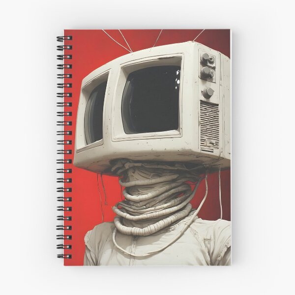 Item preview, White Double Screen TV Head With A Red Background Posters and Products designed and sold by UrbanTempleArt.