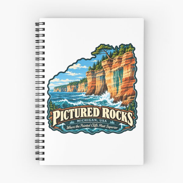 Item preview, Pictured Rocks Michigan Usa Where The Painted Cliffs Meet Superior National Lakeshore Travel Souvenir designed and sold by NightGlyph.