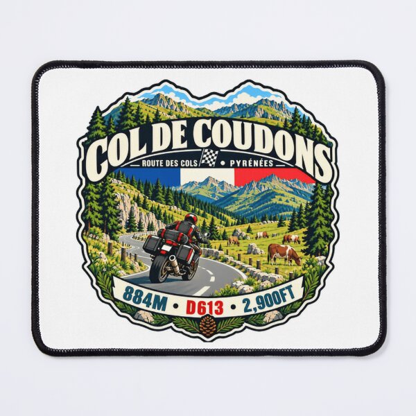 Item preview, Col De Coudons Route Des Cols Pyrénées 884M D613 2,900FT Motorcycle Rider Mountain Pass designed and sold by NightGlyph.