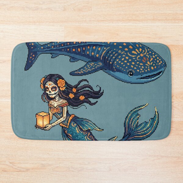 Item preview, Lantern-Bearer Siren — Catrina Mermaid Pixel Art designed and sold by PixelBrujeria.