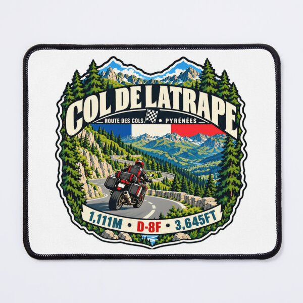 Item preview, Col De Latrape Route Des Cols Pyrénées Motorcycle Touring Biker designed and sold by NightGlyph.