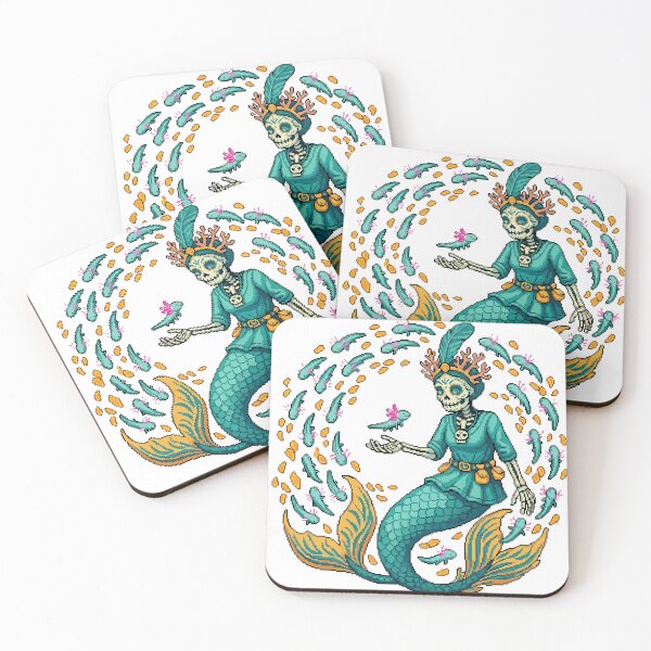 Item preview, Guardian Siren — Catrina Mermaid Pixel Art designed and sold by PixelBrujeria.