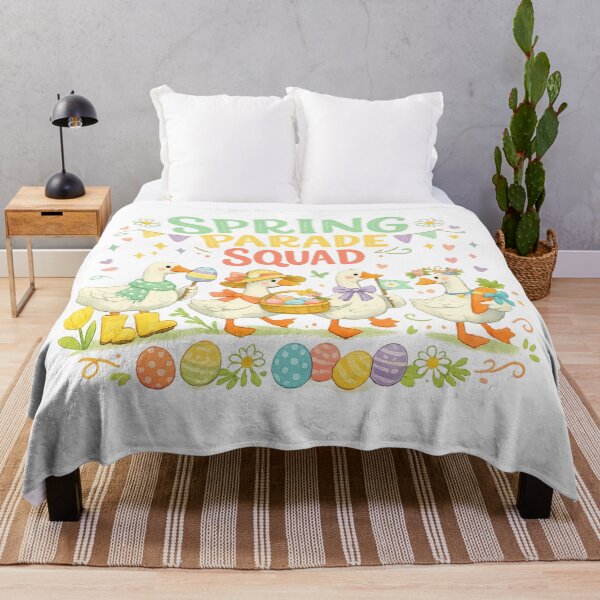 Item preview, Spring Parade Squad Cute Goose Easter Eggs Floral Spring Design Art designed and sold by inkoutninja.
