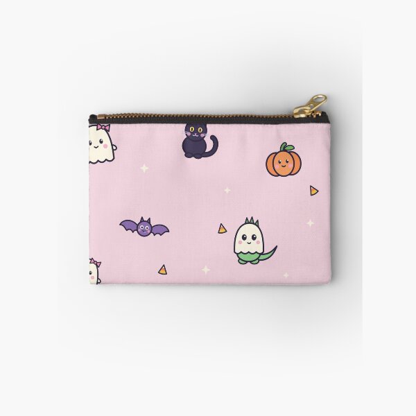 Aperçu de l'œuvre Pink Kawaii Halloween Pattern Ghost Black Cat Pumpkin créée et vendue par violetteskyart-vioart.