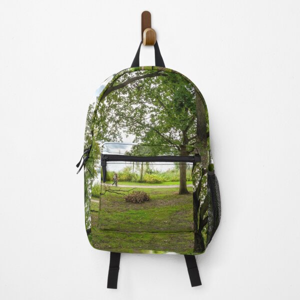 Item preview, Two People Walking Along Lakeside Park Pathway designed and sold by Hutchingse.