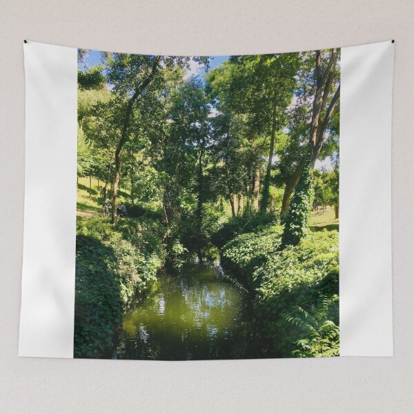 Item preview, Tranquil Stream Flowing Through Dense Green Forest designed and sold by Hutchingse.