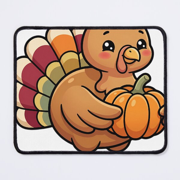 Item preview, Cute Kawaii Thanksgiving Turkey Hugging a Small Pumpkin designed and sold by pumsquare.