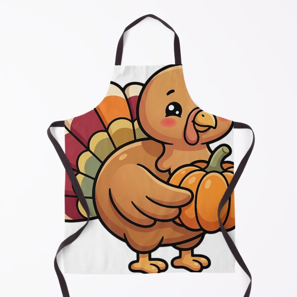 Item preview, Cute Kawaii Thanksgiving Turkey Hugging a Small Pumpkin designed and sold by pumsquare.
