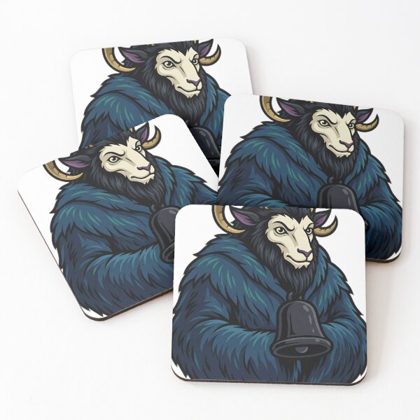 Item preview, Krampus with Two Heavy Iron Bells - Gothmas Dark Christmas Emblem designed and sold by IllumeInk.