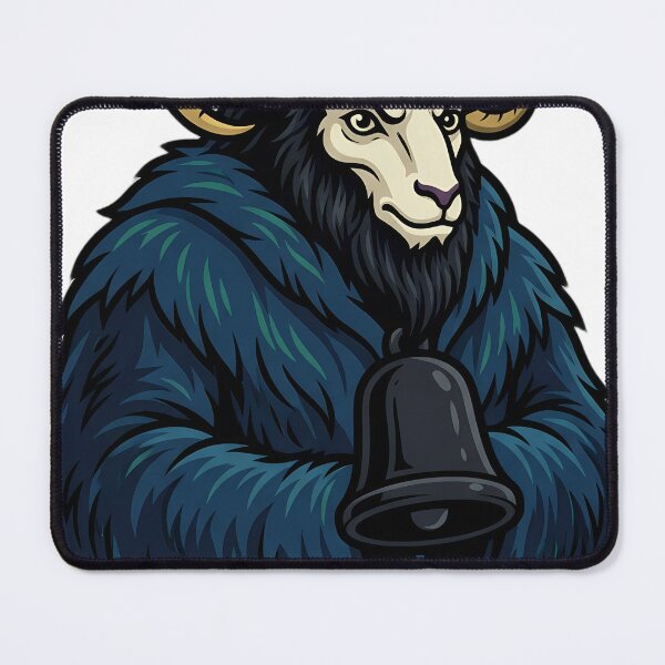 Item preview, Krampus with Two Heavy Iron Bells - Gothmas Dark Christmas Emblem designed and sold by IllumeInk.