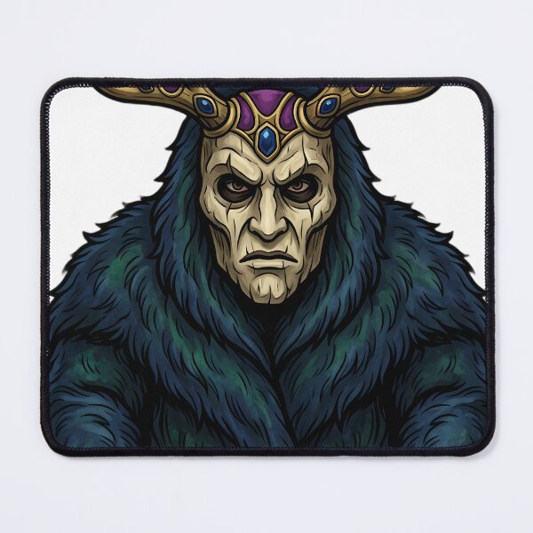 Item preview, Perchten Mask of Perchta with Carved Antlers - Gothmas Dark Christmas Emblem designed and sold by IllumeInk.