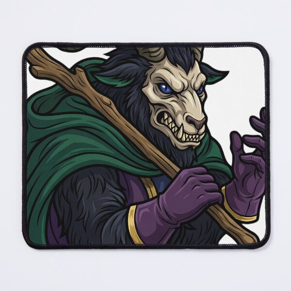 Item preview, Krampus with a Thick Gnarled Staff - Gothmas Dark Christmas Emblem designed and sold by IllumeInk.