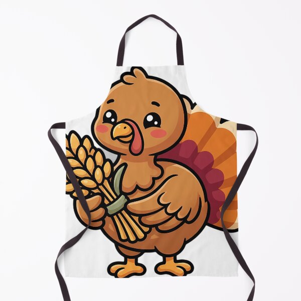 Item preview, Cute Kawaii Turkey Holding a Wheat Sheaf under its Wing designed and sold by pumsquare.