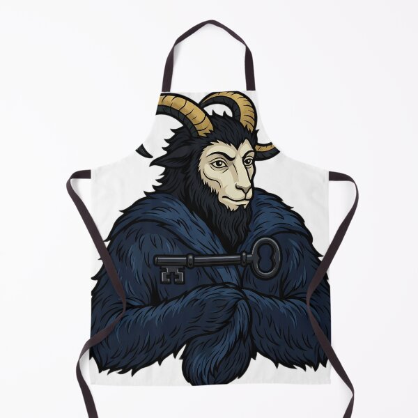 Artikelvorschau, Krampus mit einem schweren Eisenschlüssel – Gothmas Dark Christmas Emblem entworfen und verkauft von IllumeInk.