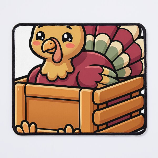 Item preview, Cute Kawaii Turkey Peeking out of a Wooden Crate designed and sold by pumsquare.