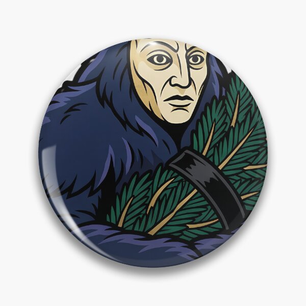 Item preview, Perchten with an Evergreen & Iron Bough - Gothmas Dark Christmas Emblem designed and sold by IllumeInk.