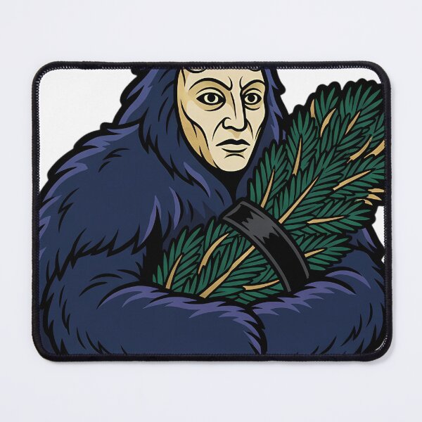 Item preview, Perchten with an Evergreen & Iron Bough - Gothmas Dark Christmas Emblem designed and sold by IllumeInk.