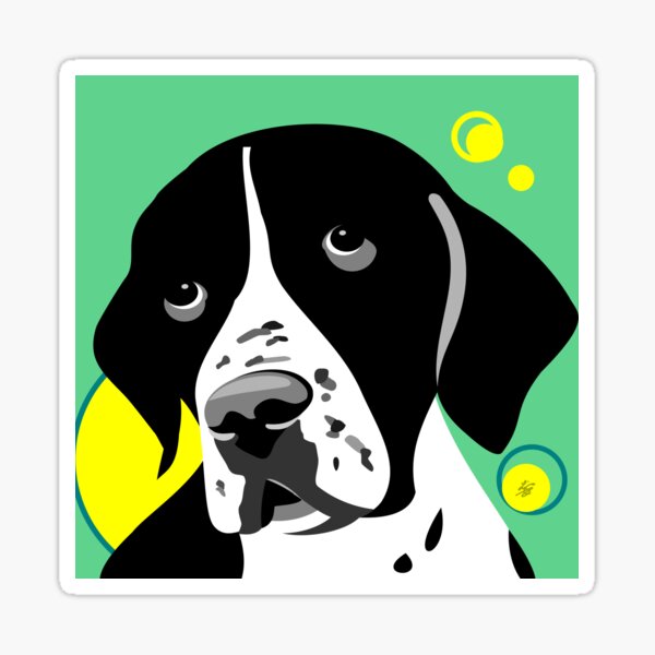 Black and white Smooth Coat Pointer Sticker