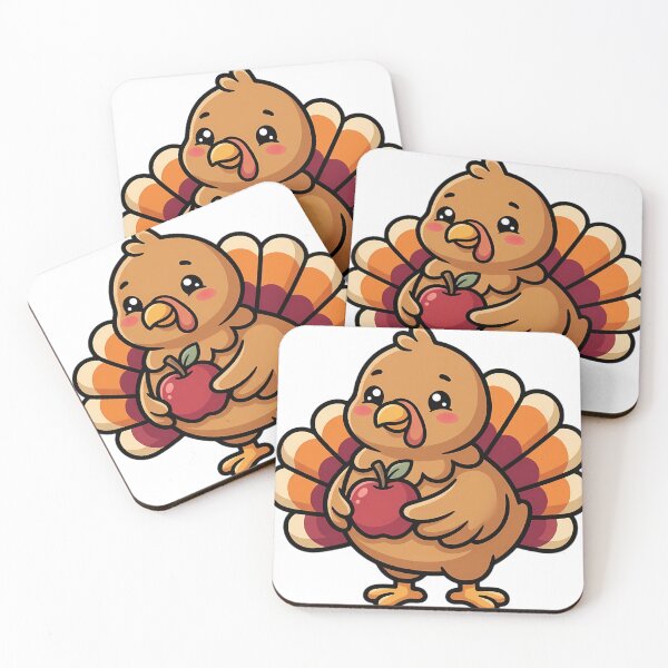 Item preview, Cute Kawaii Turkey Holding a Red Apple in its Wing designed and sold by pumsquare.