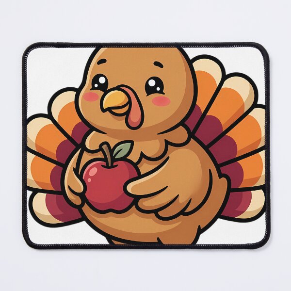 Item preview, Cute Kawaii Turkey Holding a Red Apple in its Wing designed and sold by pumsquare.