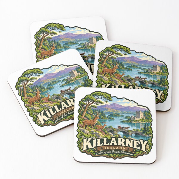 Aperçu de l'œuvre Killarney, Irlande, Lacs des Montagnes Pourpres, Souvenir de voyage irlandais créée et vendue par NightGlyph.