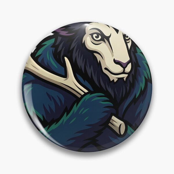 Item preview, Krampus with a Thick Shed Antler - Gothmas Dark Christmas Emblem designed and sold by IllumeInk.